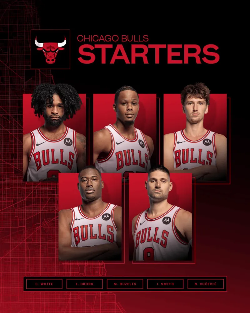 开云app-公牛首发：科比-怀特、奥科罗、布泽利斯、史密斯、武切维奇