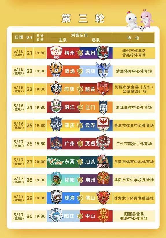 开云APP官网-粤超第三轮球票今日14时开始预约，4场比赛开球时间有调整